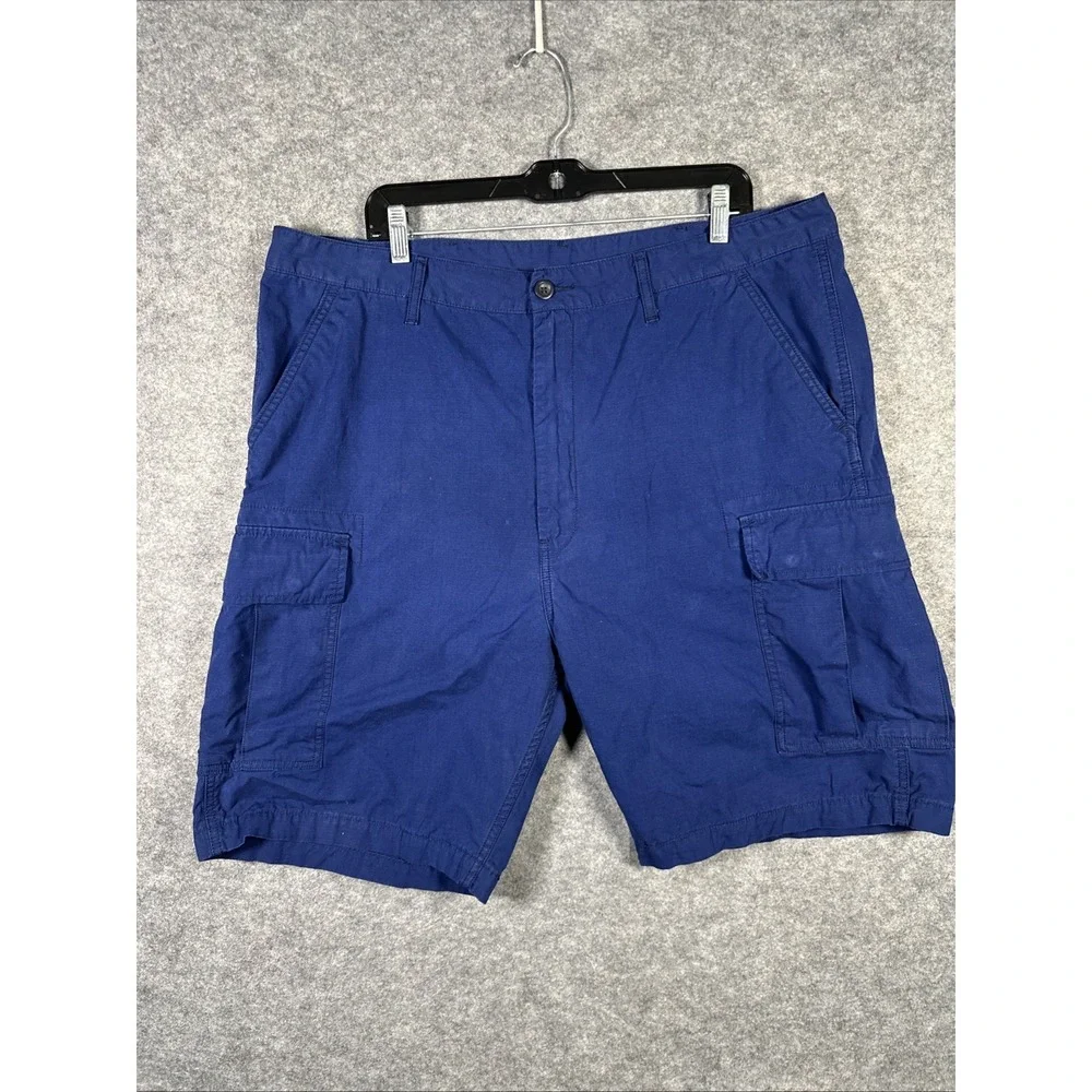 Levi's Shorts Men 40 Blue 100% Cotton Ripstop Cargo Pockets White Tab